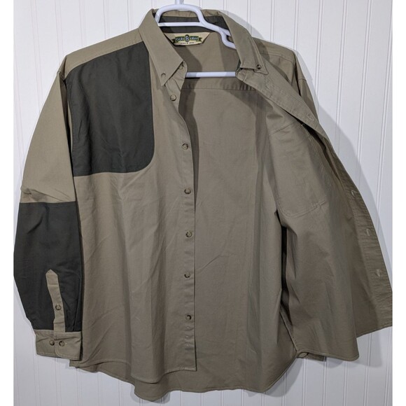 Bob Allen Shooting Shirt Men's XL Khaki & Green Hunting Outdoor Long Sleeve - Picture 4 of 12